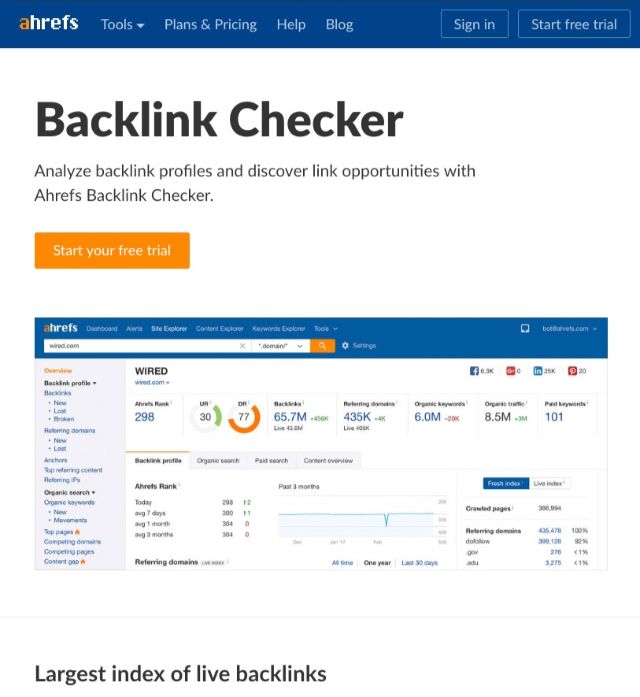 Mục đích tìm kiếm từ khóa Backlink Checker