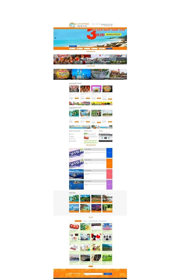 thiết kế web du lịch