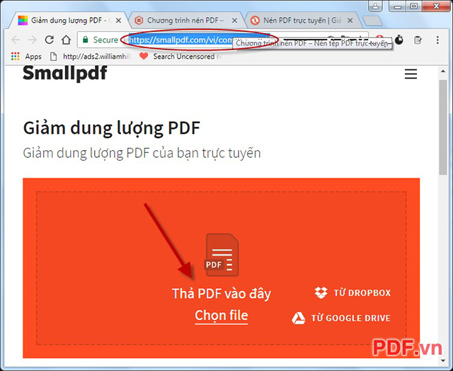 Cách nén file PDF online 1