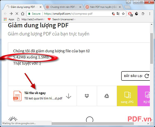 Cách nén file PDF online 2