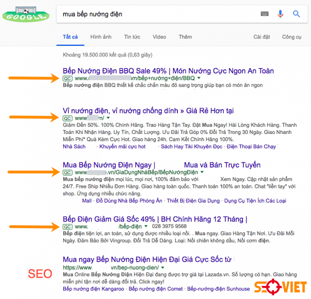 quảng cáo google ads và seo