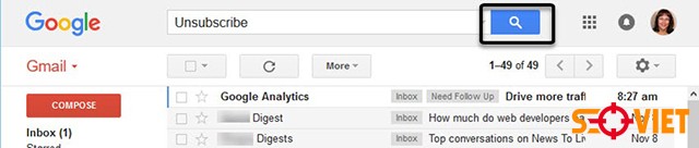 tìm thư spam gmail