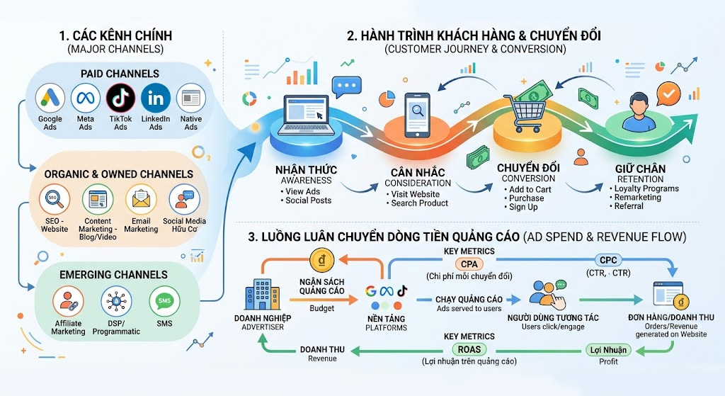 Các kênh triển khai Performance Marketing phổ biến