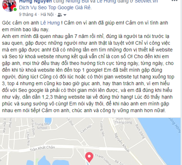 Đánh giá của khách hàng về dịch vụ seo của Seo Việt