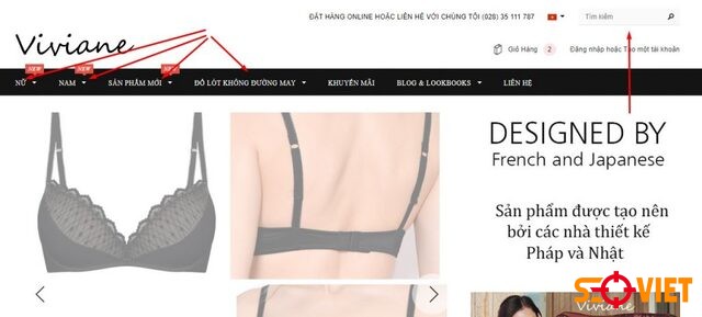 Trang web bán quần áo Viviane