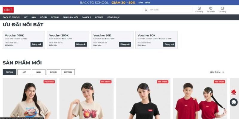 Giao diện hình ảnh chân thực & Bảng size chi tiết