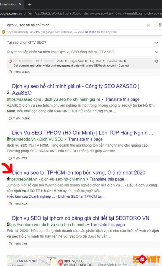 kết quả seo website tại Hồ Chí Minh