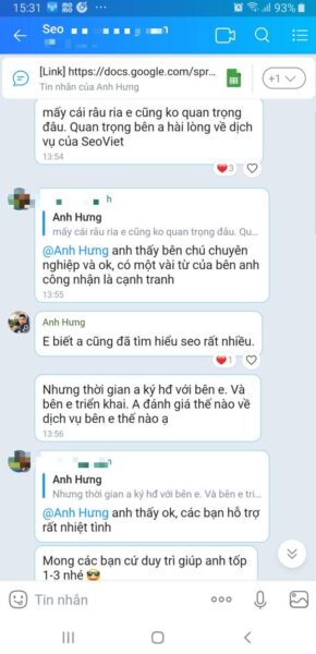 Đánh giá của khách hàng về dịch vụ SEO của SEO VIỆT