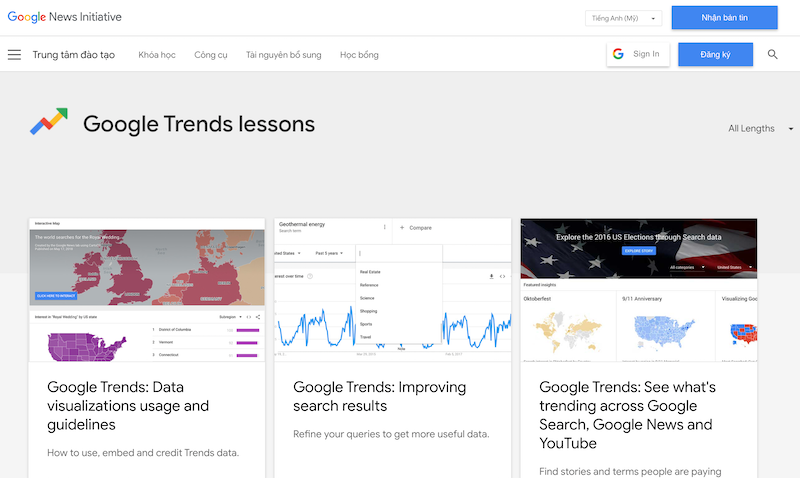 Cách tham gia khóa học Google Trends