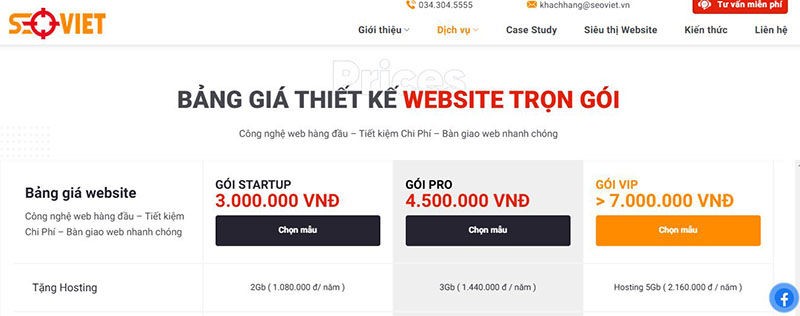 Báo giá thiết kế website tại Seo Việt