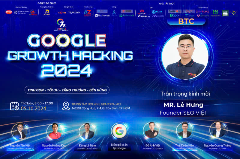 Anh Lê Hưng - CEO SEO VIỆT - Đơn vị đồng tổ chức sự kiện Google Growth Hacking 2024