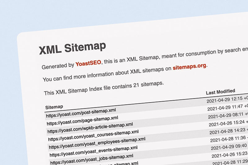 XML sitemap