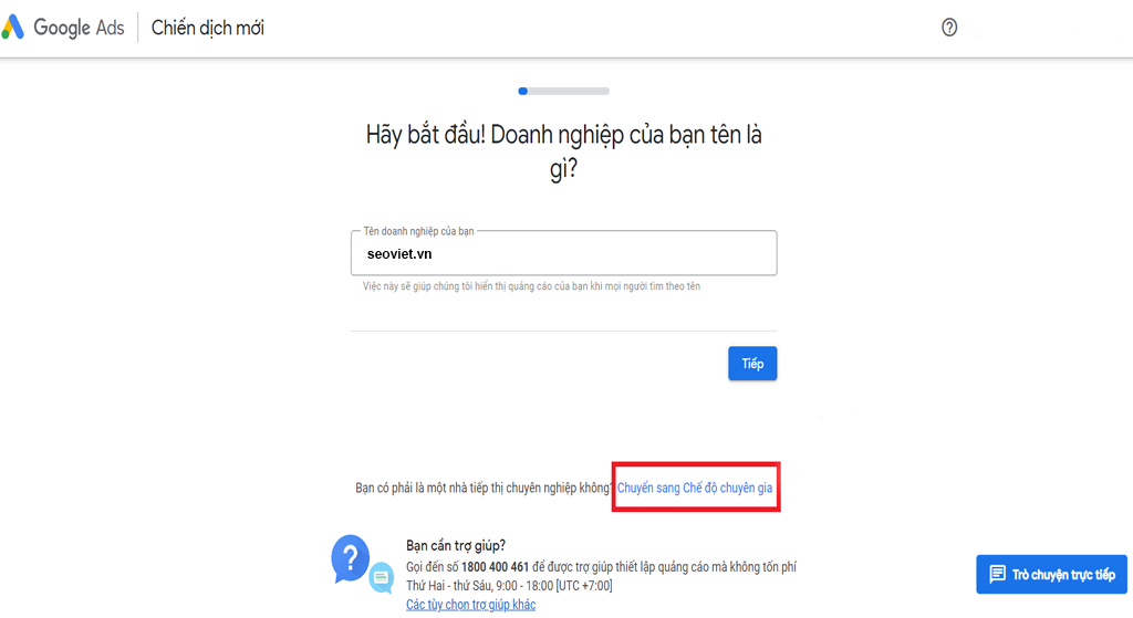Chuyển sang Chế độ chuyên gia