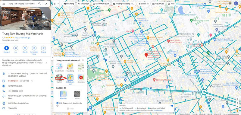Chế độ street view trên google maps