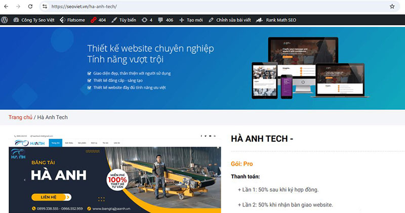 Mẫu thiết kế website của Seo Việt