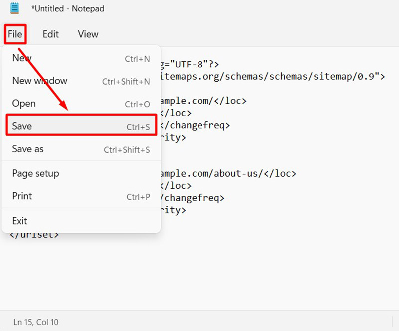 tạo sitemap thủ công