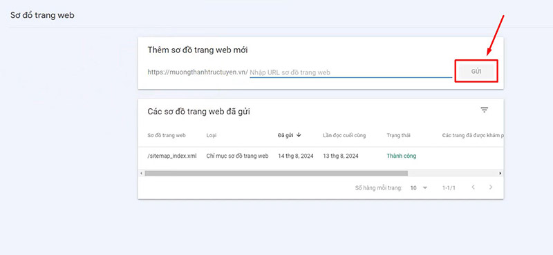 tạo sitemap với Google Search console