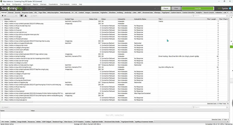 Trích xuất dữ liệu từ Screaming Frog