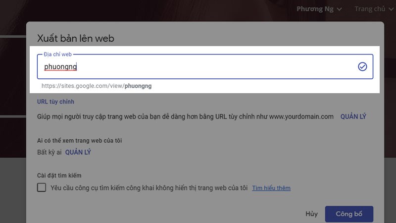 Cách tạo website trên Google Sites