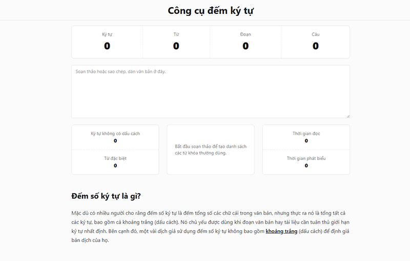 Công cụ đếm từ Character Caculator