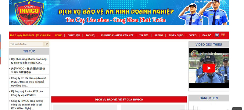 mẫu thiết kế website công ty bảo vệ