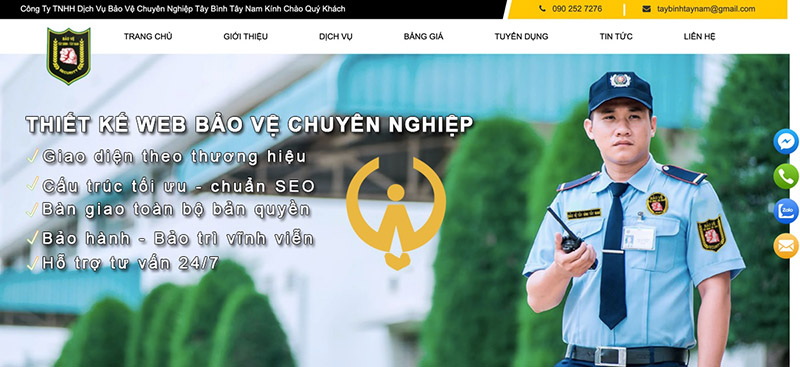 tầm quan trọng của website công ty bảo vệ