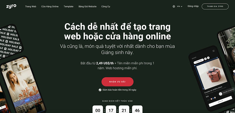 Tạo web trên điện thoại với Zyro Mobile Builder