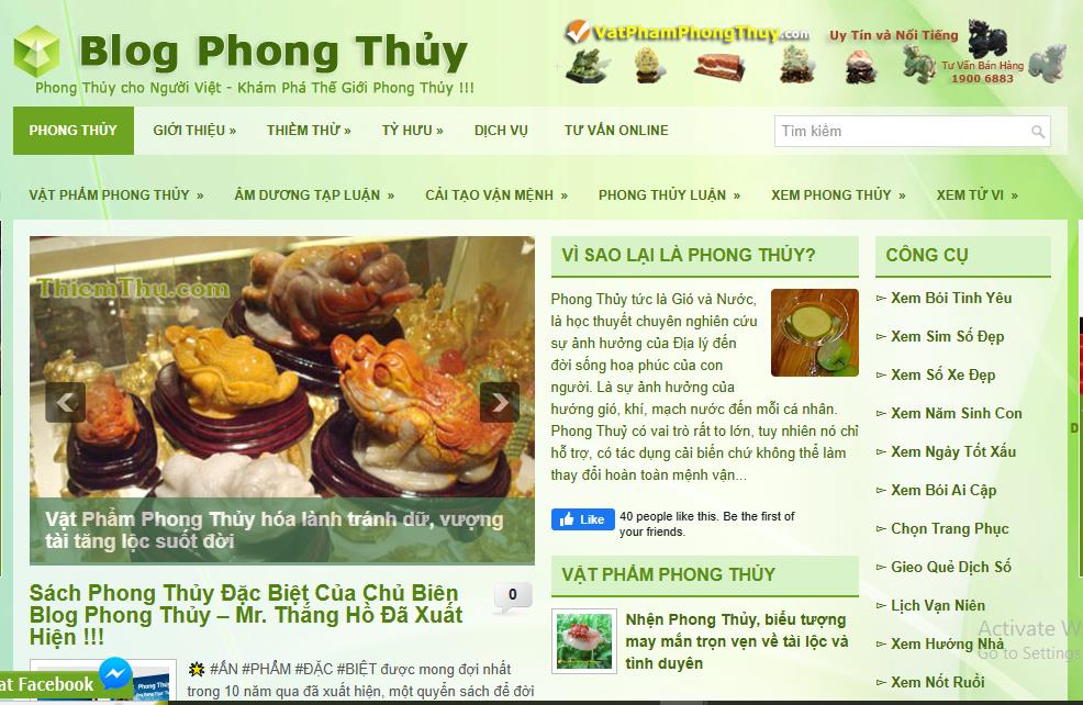 Mẫu thiết kế website phong thủy