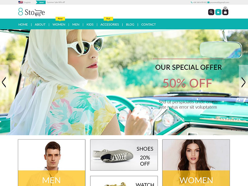 Theme WordPress  EightStore Lite