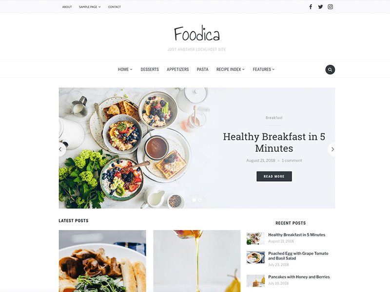 Theme WordPress Foodica Lite 