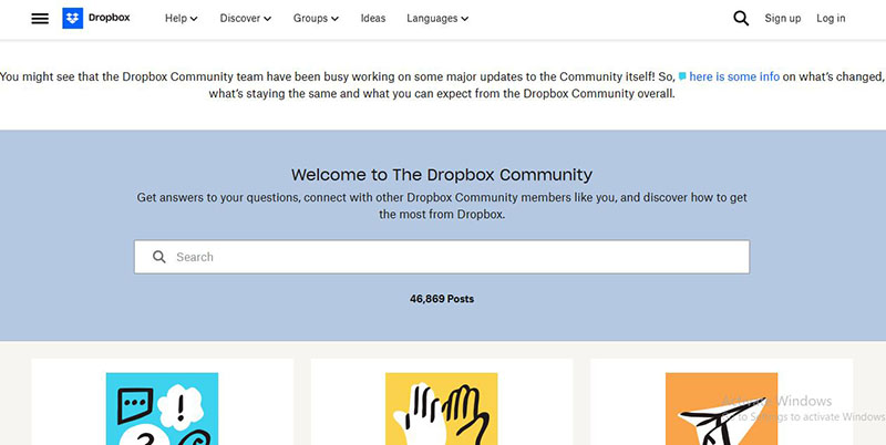 Thiết kế website diễn đàn Dropbox Community