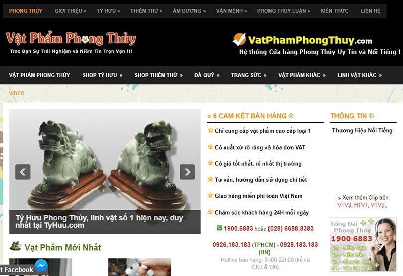 Tính năng website phong thủy