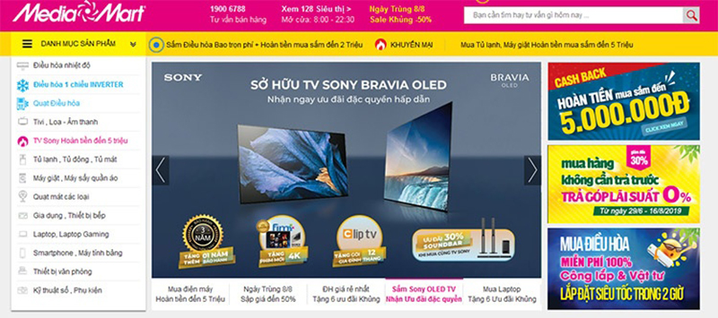 website điện máy Mediamart