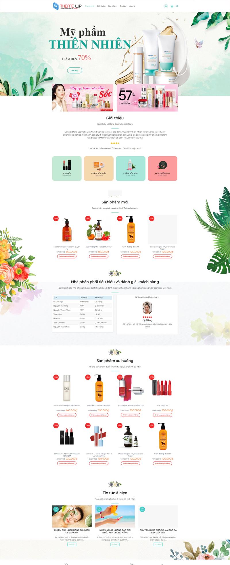 Website bán hàng mỹ phẩm