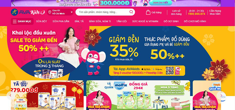 Mẫu thiết kế website mẹ và bé