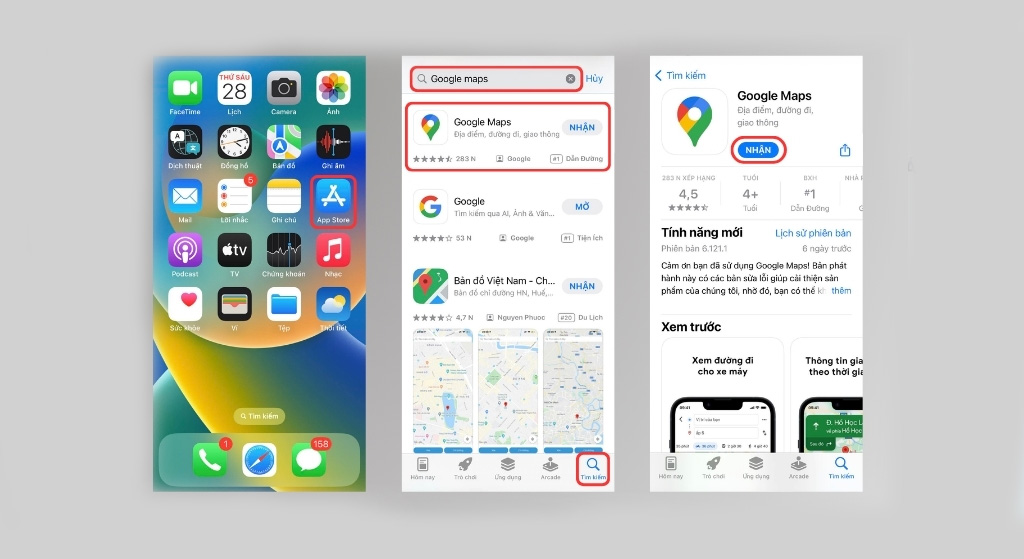Google Maps trên App