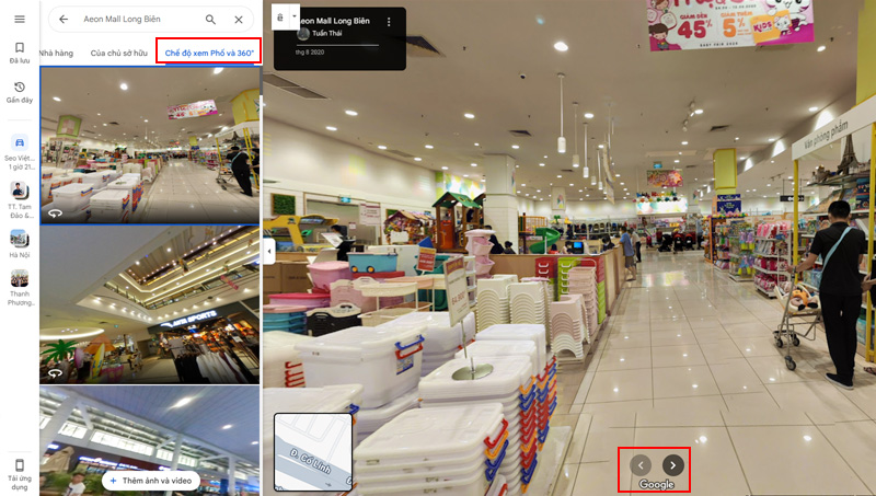 Chế độ xem 360 google maps