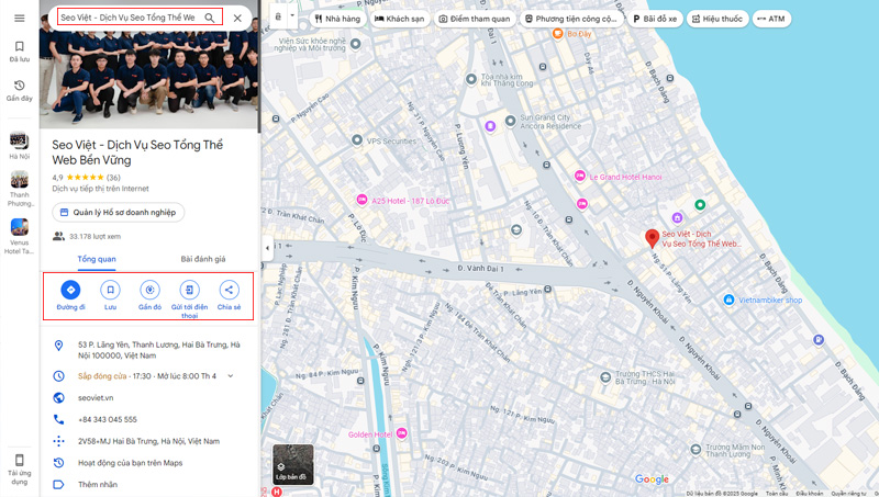 tính năng tìm kiếm vị trí trên google maps