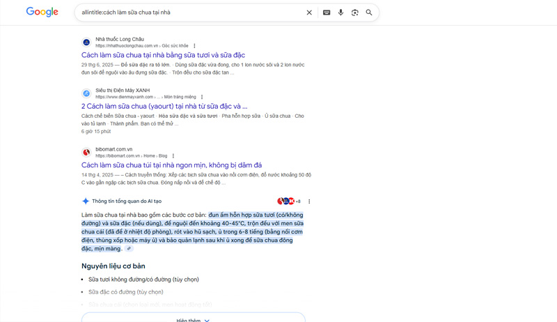 allintitle:cách làm sữa chua tại nhà” 