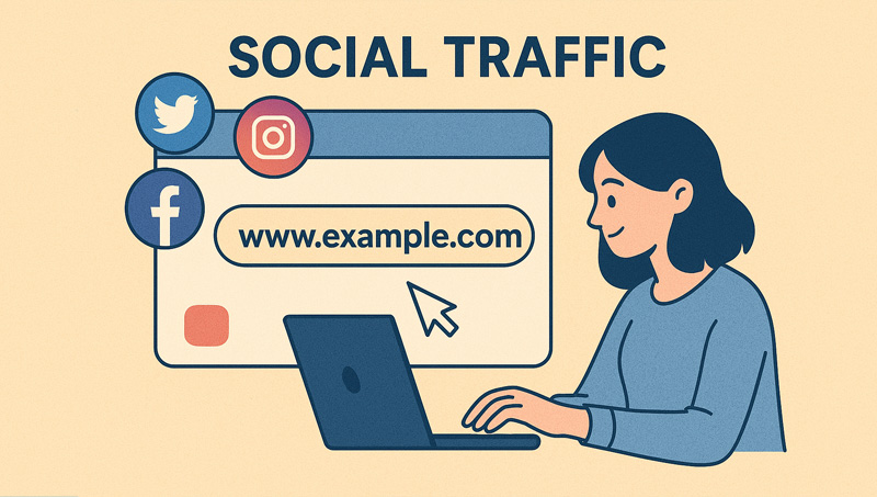 Đặc điểm của Social Traffic là lượng truy cập từ các mạng xã hội