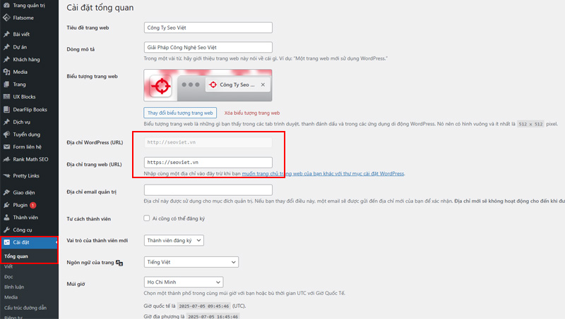 thay đổi tên miền Website