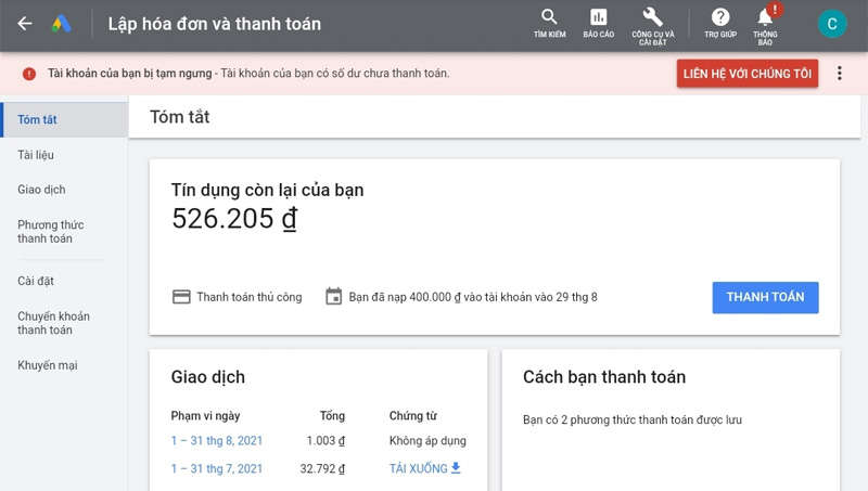 Thanh toán không thành công