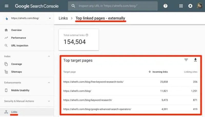 Cách kiểm tra backlink bằng công cụ Google Search Console