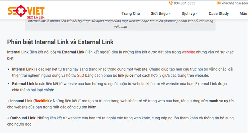 Nên đặt các anchor text xa nhau, không cùng trong một câu
