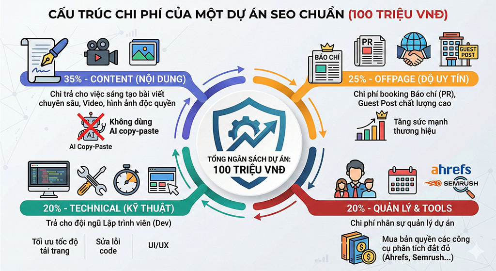 Cấu trúc chi phí của một dự án SEO chuẩn