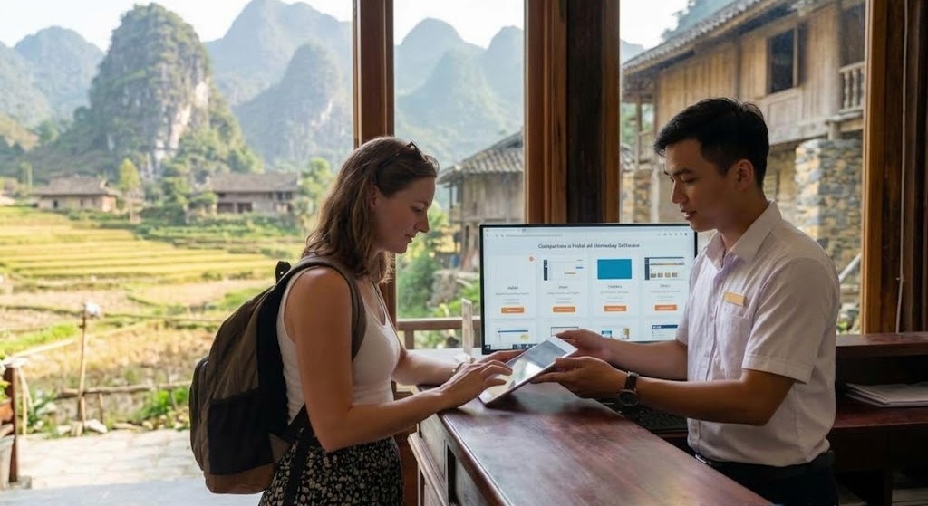 Thiết kế website Hà Giang cho Homestay, Du Lịch & Đặc Sản 2 Đặt phòng homestay Hà Giang trên điện thoại