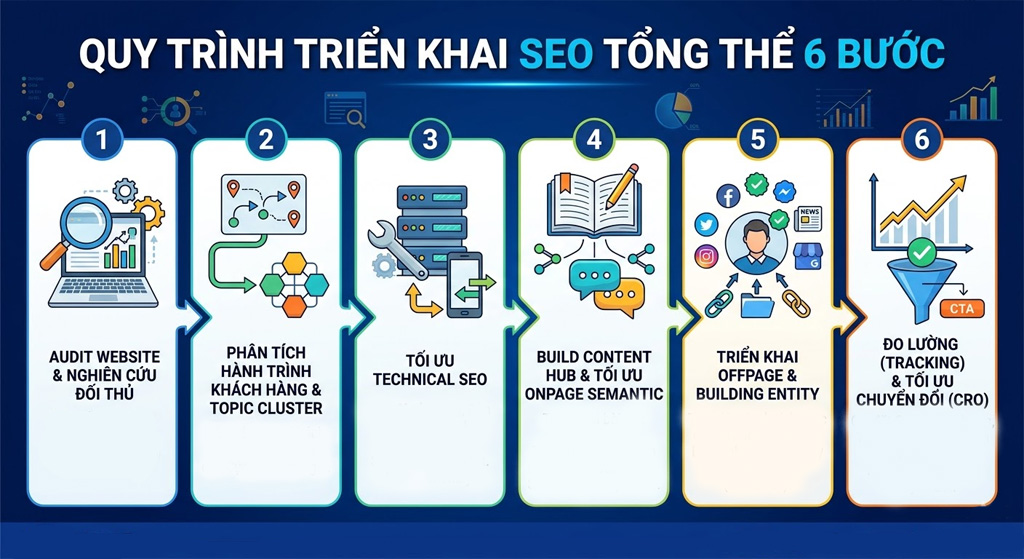 Quy trình triển khai SEO tổng thể