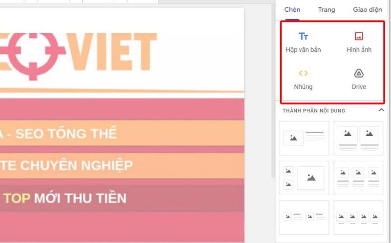 Chèn thêm văn bản, hình ảnh