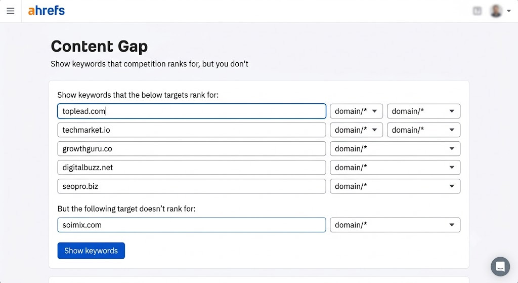 content-gap-Ahrefs