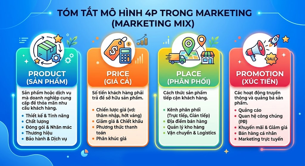 Mô hình 4P (Product, Price, Place, Promotion)